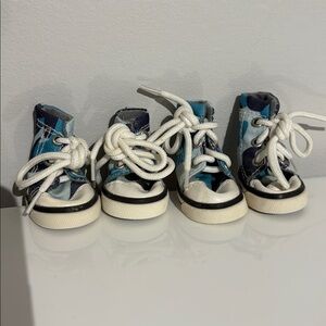 GUC Blue and White Camouflage Laced Pet Hi-Top Sneakers